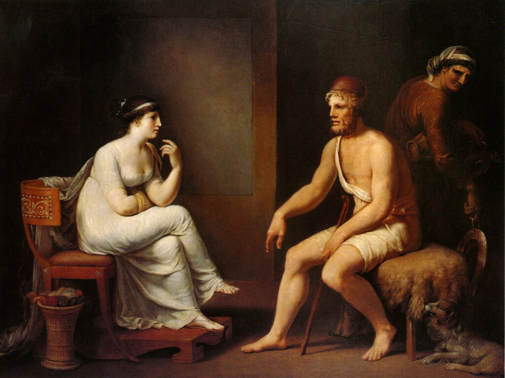 Odysseia On Dokuzuncu Bölüm Özet - Penelope ve Odysseus, Tischbein