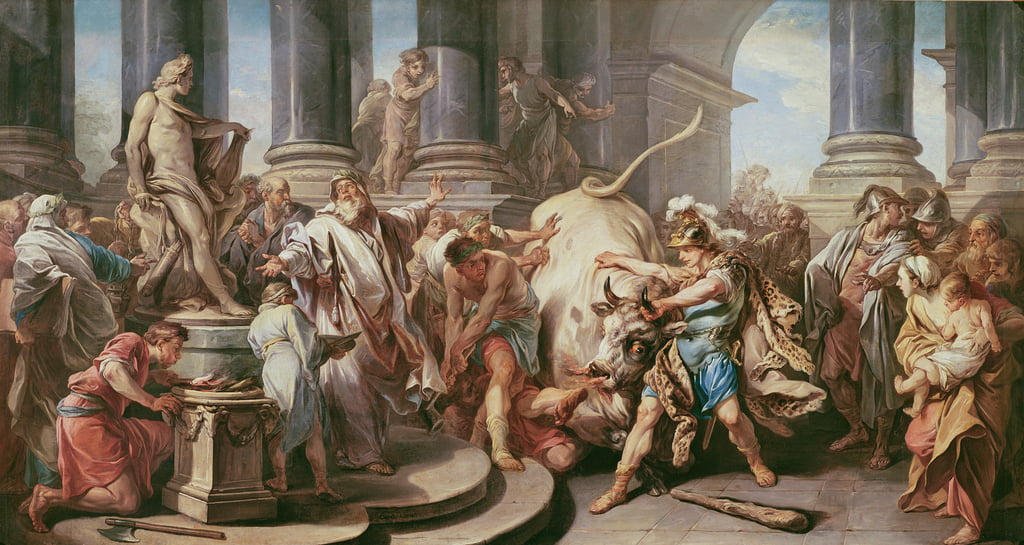 Theseus Maraton'da boğayı yenerken, 1732-34 - Carle van Loo