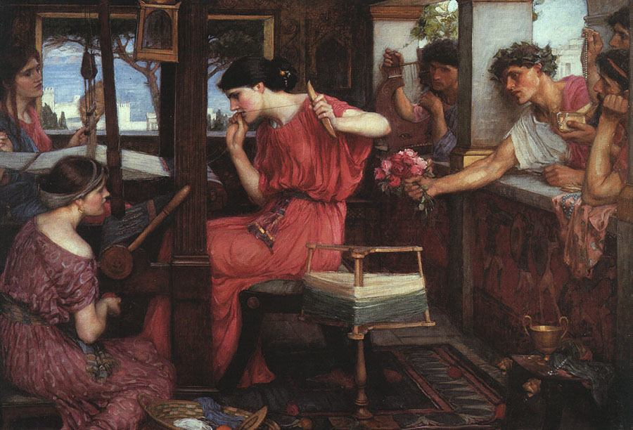 Odysseia Yirmi Üçüncü Bölüm Özet - Penelope ve Talipler, John William Waterhouse