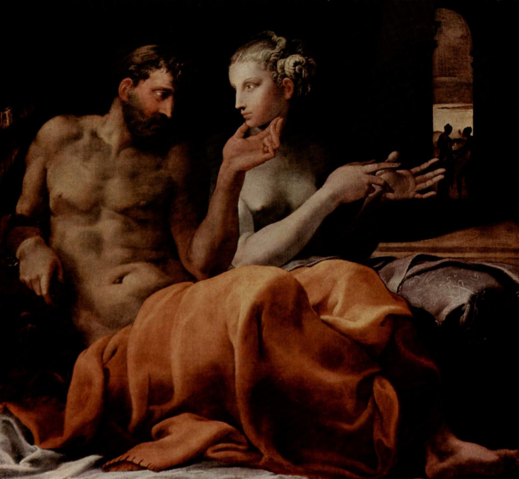 Odysseia Birinci Bölüm Özet - Odysseus ve Penelope, Francesco Primaticcio, 1563