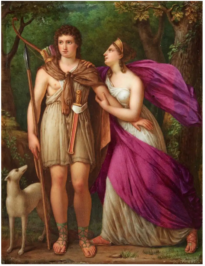 Hippolytus and Phaedra, by Jean-François Scipion du Faget, 1836, via Sotheby’s