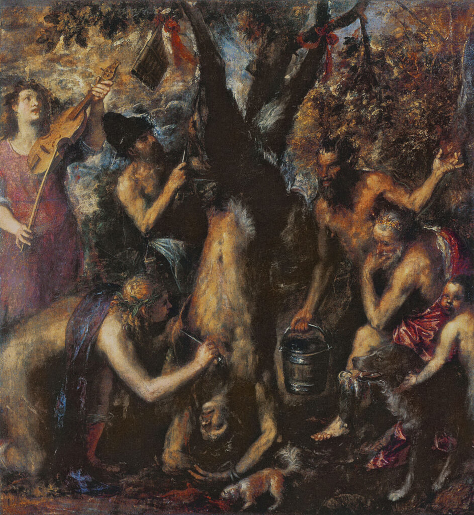 Mitolojik Müzik Yarışmaları, Titian - Marsyas'ın Derisinin Yüzülmesi