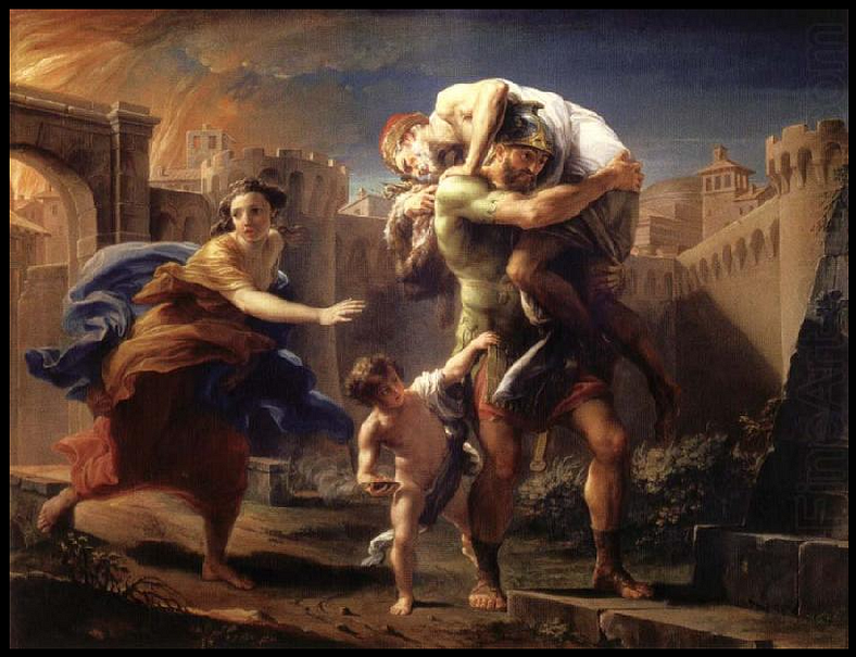 Aeneas Troya'dan kaçarken, Pompeo Batoni (yaklaşık 1750).