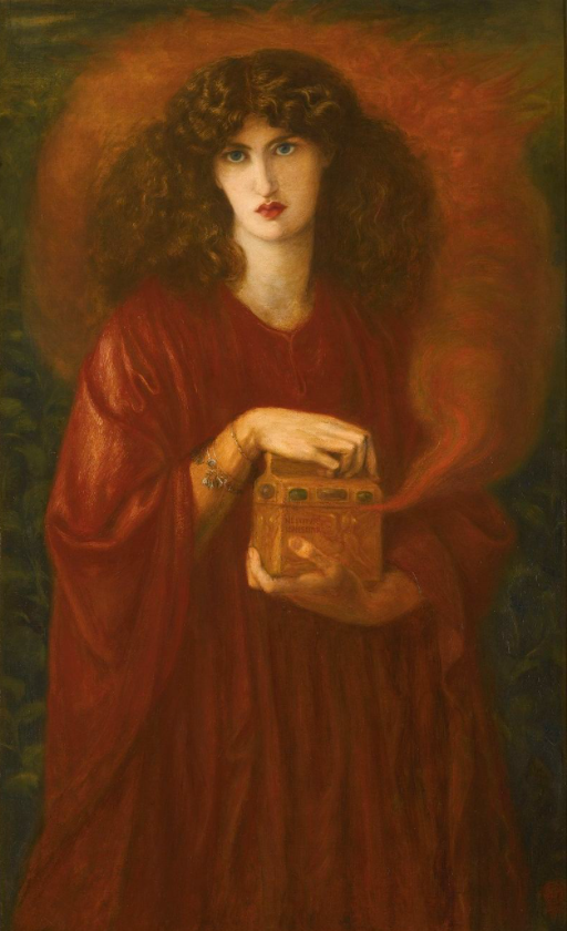 Dante Gabriel Rossetti’s painting of Pandora holding the box, 1871