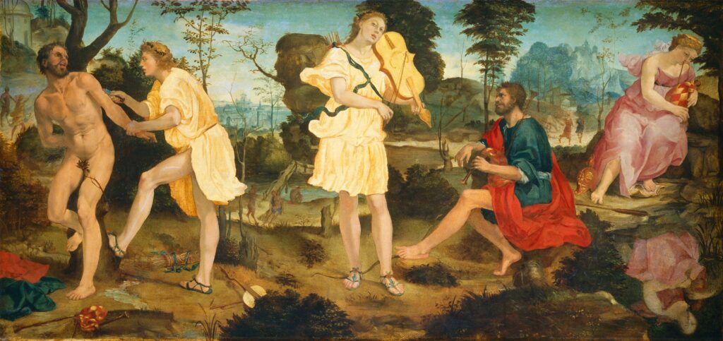 Apolo and Marsyas 1540, Mitolojik Müzik Yarışmaları
