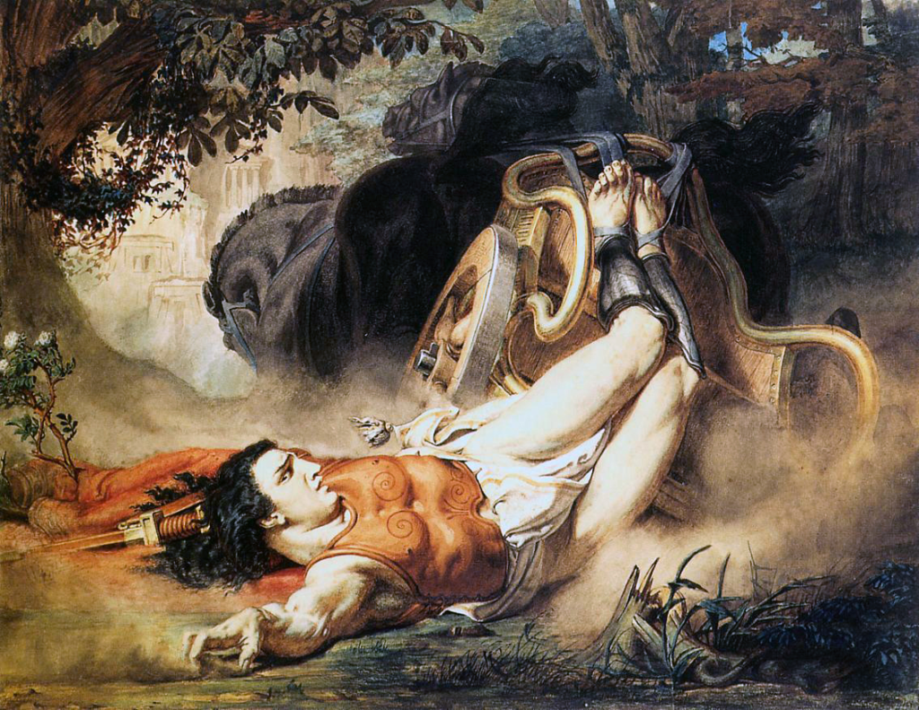 The Death of Hippolytus (1860) by Sir Lawrence Alma-Tadema
