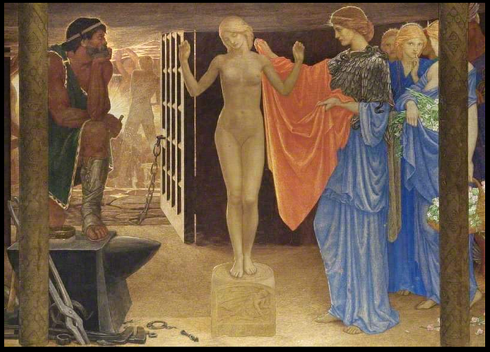 John D. Batten, The Creation of Pandora, 1913, tempera on fresco,  Reading University