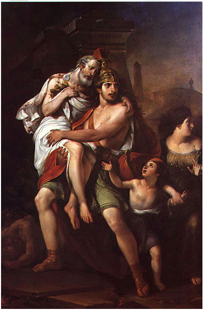 Aeneas Babası Ankhises'i Troya Ateşinden Kurtarıyor,
Antonio Manuel da Fonseca; Antonio Manuel da Fonseca, 1885, Mafra Sarayı