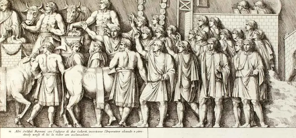 İmparator Trajan'ı Selamlayan Romalı Askerler, 17. yüzyıl, Kraliyet Akademisi , Mitraizm