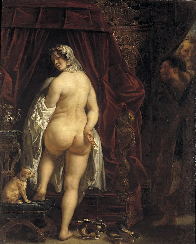 Jacob Jordaens - Gyges kraliçeye gizlice bakarken